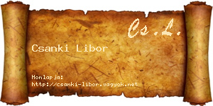 Csanki Libor névjegykártya